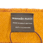 Hermes Sangle a Boucle Cashmere 100% Fringe Scarf Orange Brown — view 8