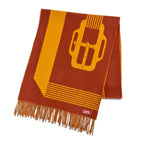 Hermes Sangle a Boucle Cashmere 100% Fringe Scarf Orange Brown