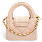 Chanel CC Logo Mini Kelly Micro Quilted Leather Bag Charm Pink — view 3