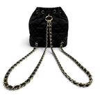Chanel Quilted CC Logo Two Pocket Calfskin Backpack Black Gold — view 4