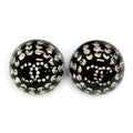 Chanel CC Logo Crystal Rhinestone Monotone Stud Earrings Black
