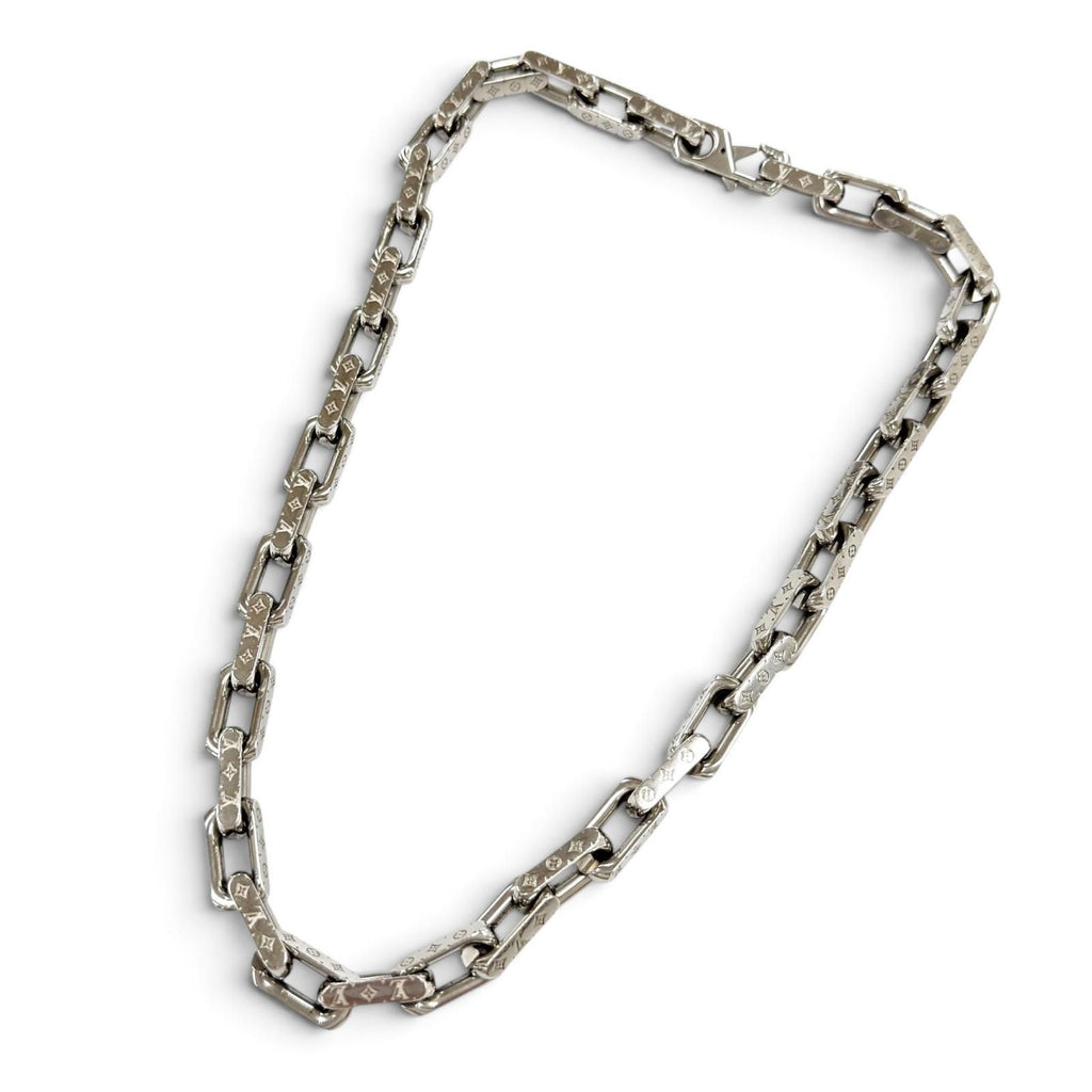 Louis Vuitton Collier Chain Monogram Necklace Silver