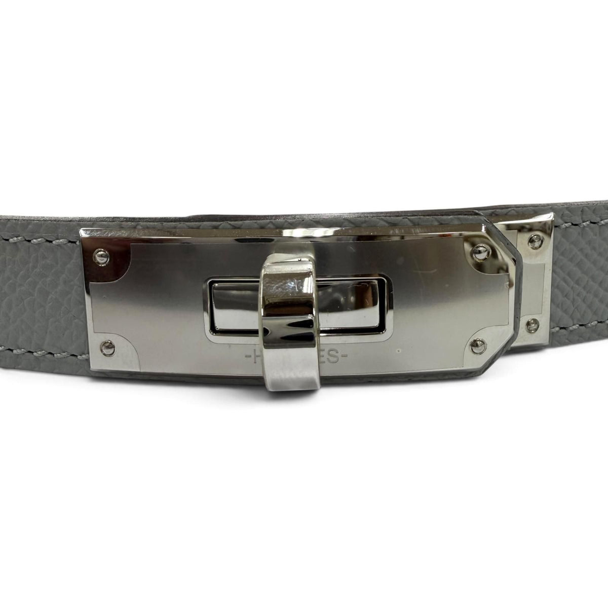 Hermes Kelly Belt Veau Epsom Blue Glacier Gold Silver — view 6