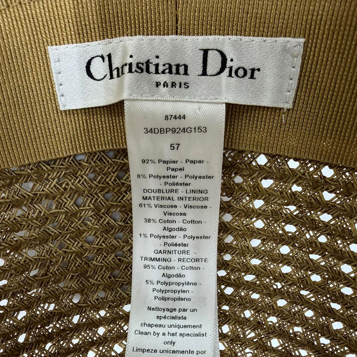 Dior D-bobby Wide Brim Hat Logo Embroidery 57 — view 7