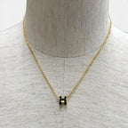 Hermes Pendant Mini Pop H Necklace Black Gold — view 3