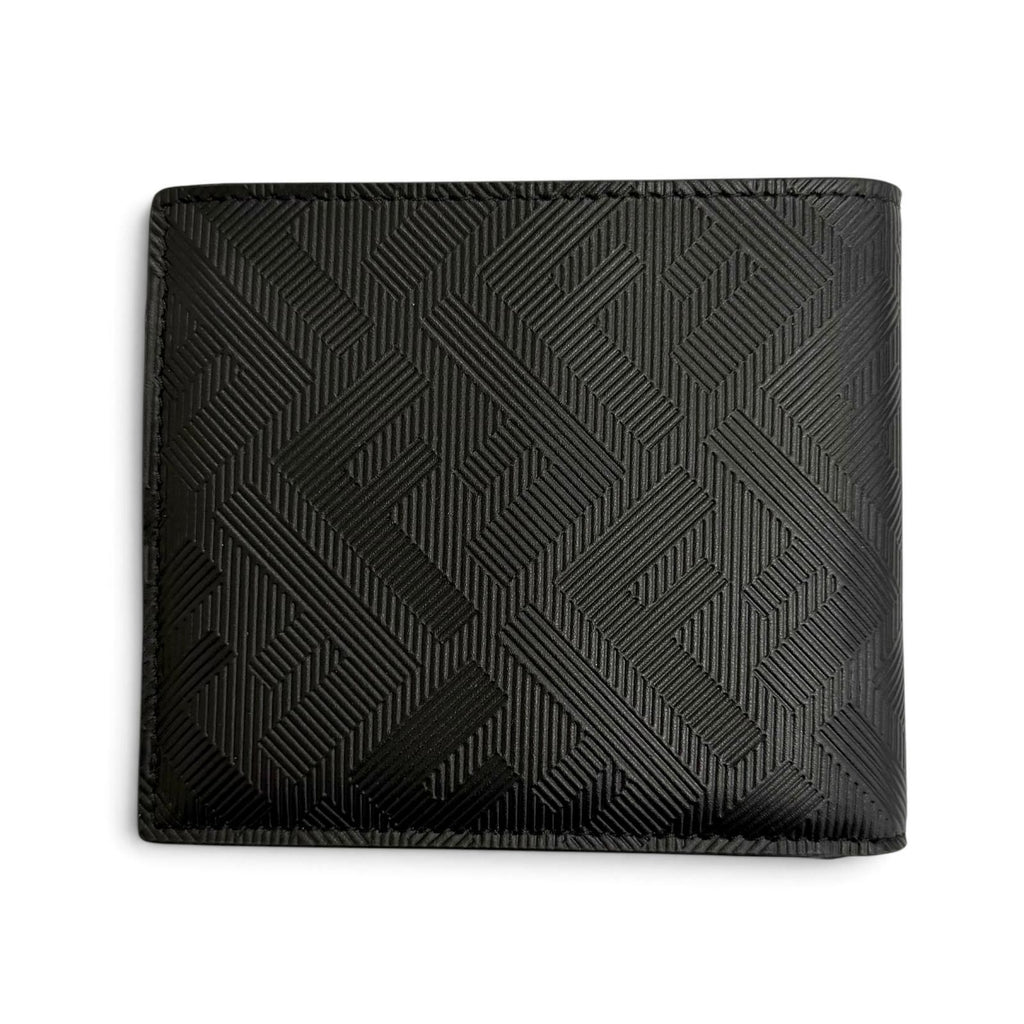 Fendi Shadow Calfskin Logo Compact Wallet Billfold Bifold Black — view 3