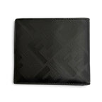 Fendi Shadow Calfskin Logo Compact Wallet Billfold Bifold Black — view 3