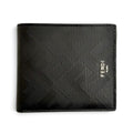 Fendi Shadow Calfskin Logo Compact Wallet Billfold Bifold Black
