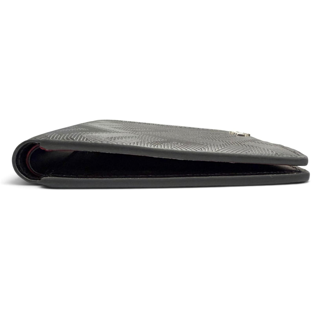 Fendi Shadow Calfskin Logo Compact Wallet Billfold Bifold Black — view 4