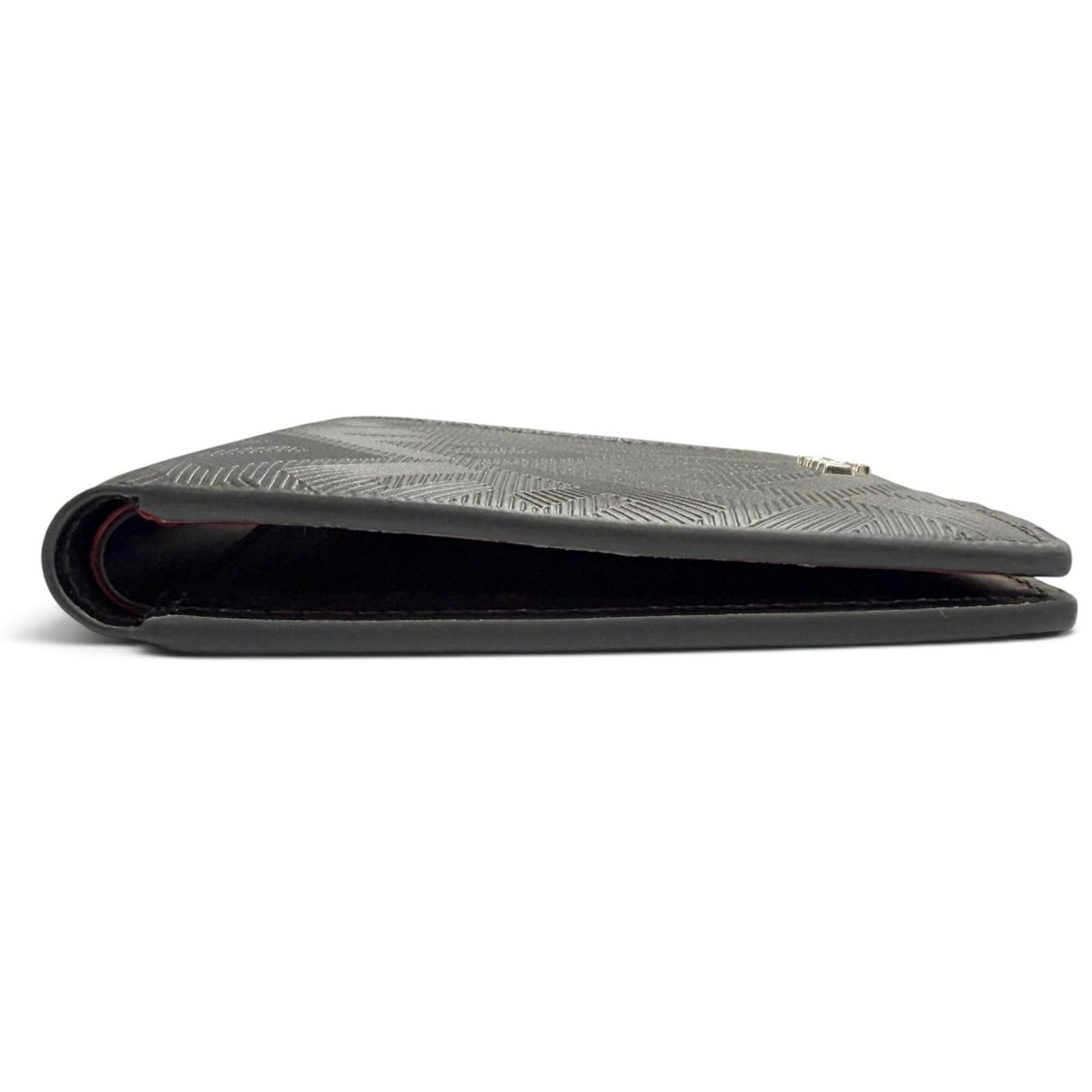 Fendi Shadow Calfskin Logo Compact Wallet Billfold Bifold Black — view 4