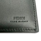 Fendi Shadow Calfskin Logo Compact Wallet Billfold Bifold Black — view 8