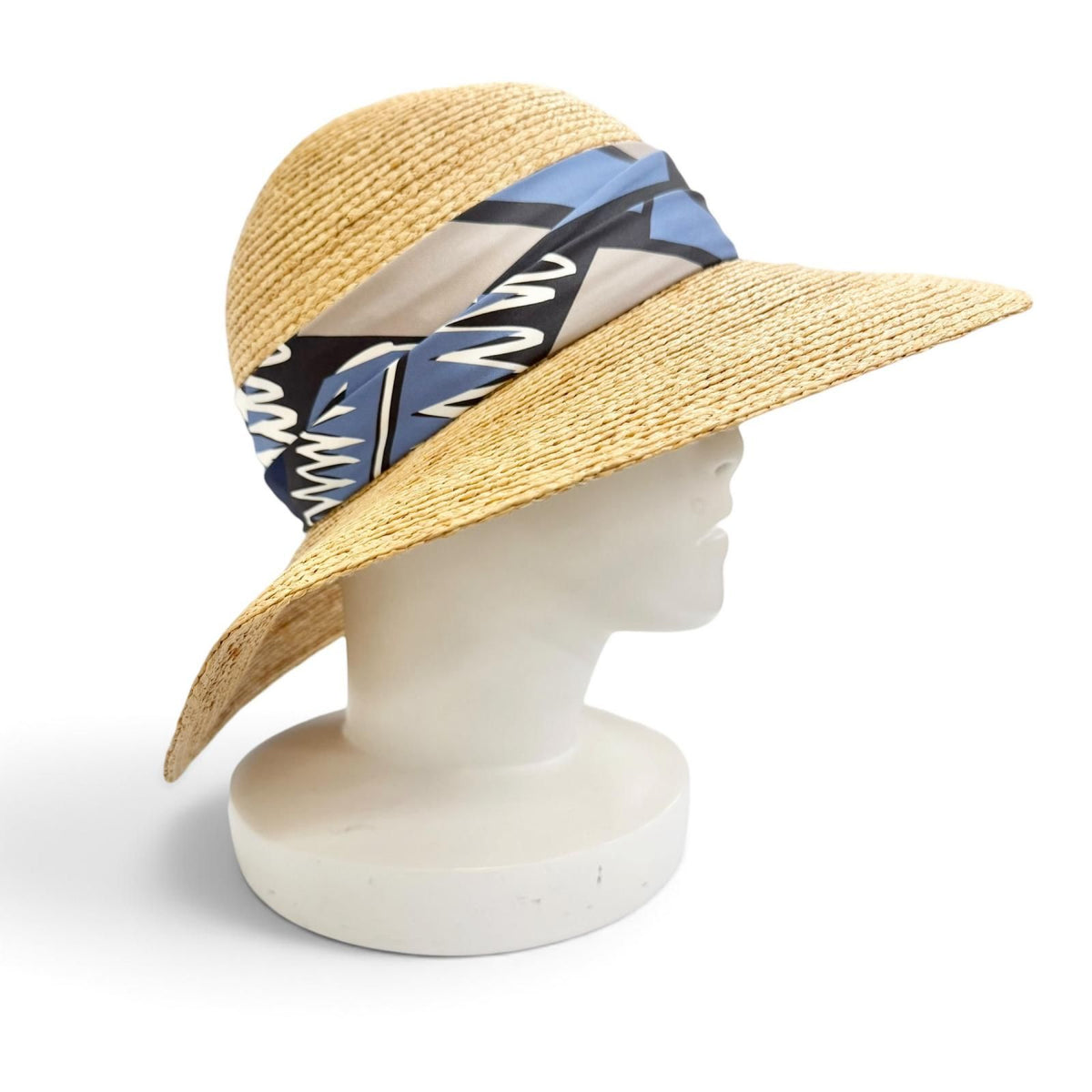 Hermes Sea Surf Amd Fun Raffia Silk Hat Natural 57 — view 4