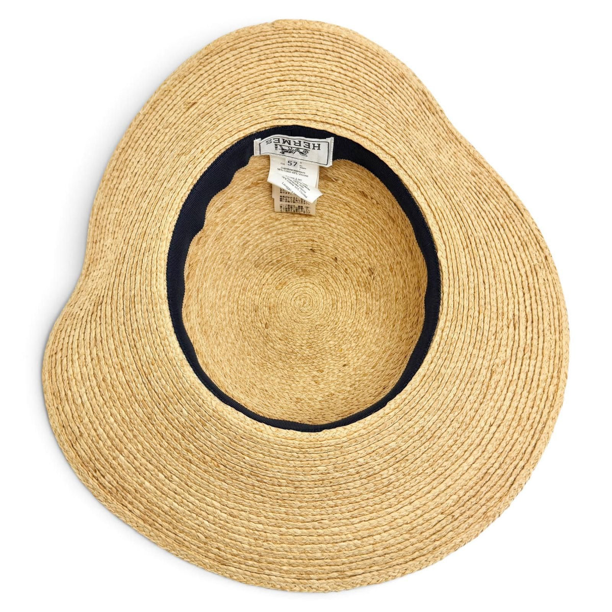 Hermes Sea Surf Amd Fun Raffia Silk Hat Natural 57 — view 6