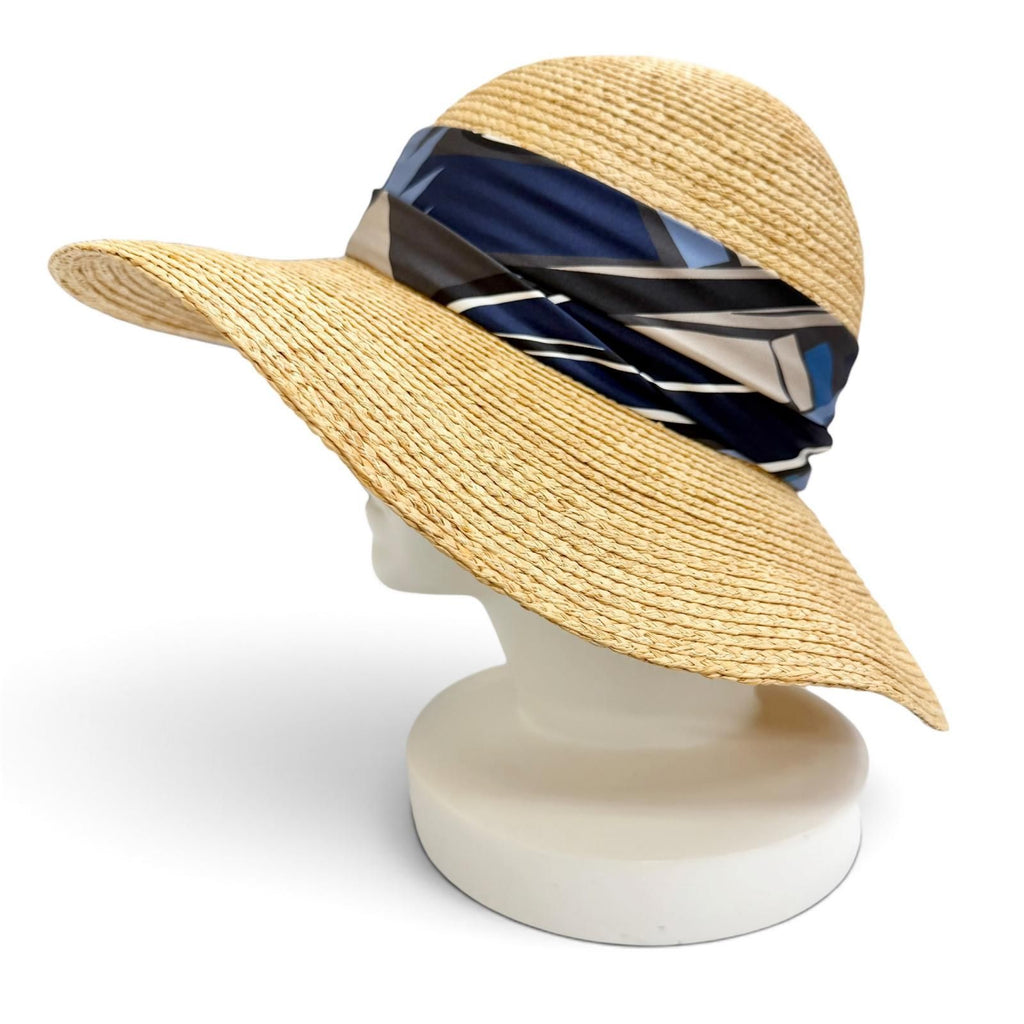Hermes Sea Surf Amd Fun Raffia Silk Hat Natural 57 — view 3