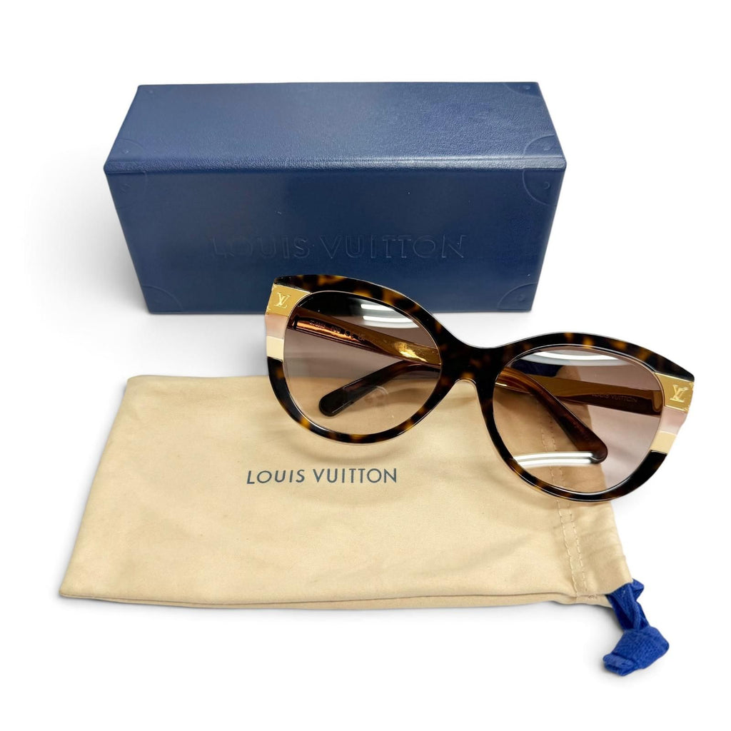 Louis Vuitton LV Petit Spucson Cat Eye Light Tortoise Shell Sunglasses 57 18 — view 2