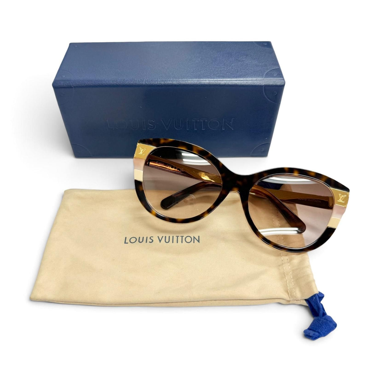 Louis Vuitton LV Petit Spucson Cat Eye Light Tortoise Shell Sunglasses 57 18 — view 2