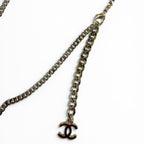 Chanel CC Logo Denim Design Chain Necklace Indigo Blue Gold — view 7