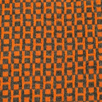 Hermes Cashmere Silk Blend H Logo All Over Print Shawl Scarf Navy Orange — view 6
