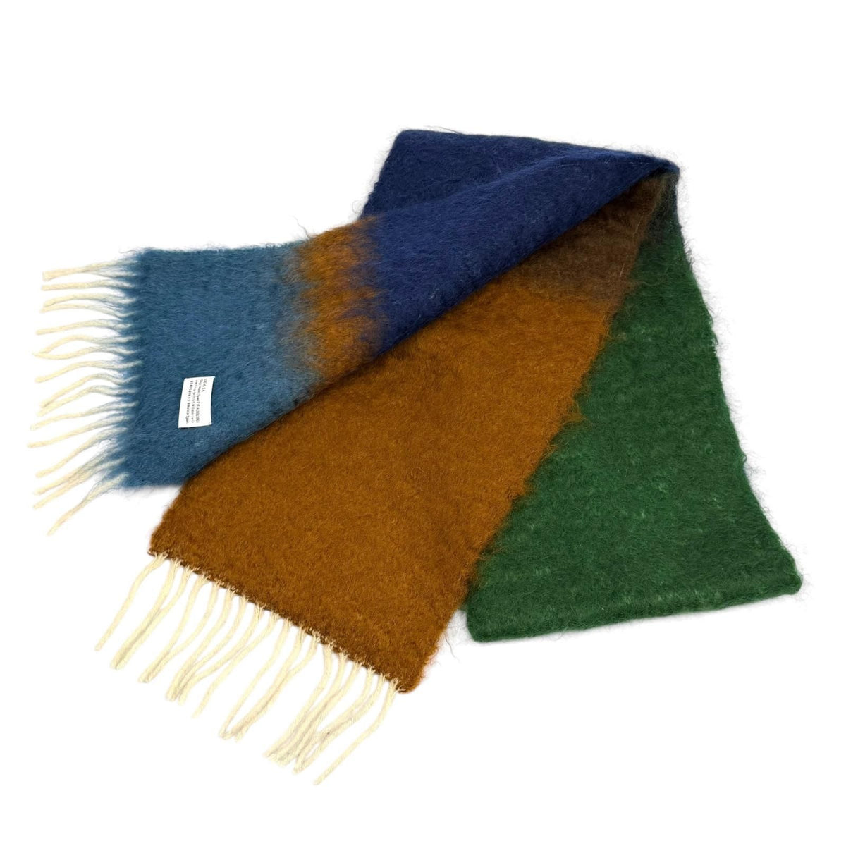 Loewe Mohair Wool Blend Anagram Leather Patch Gradient Color Scarf Multi — view 2