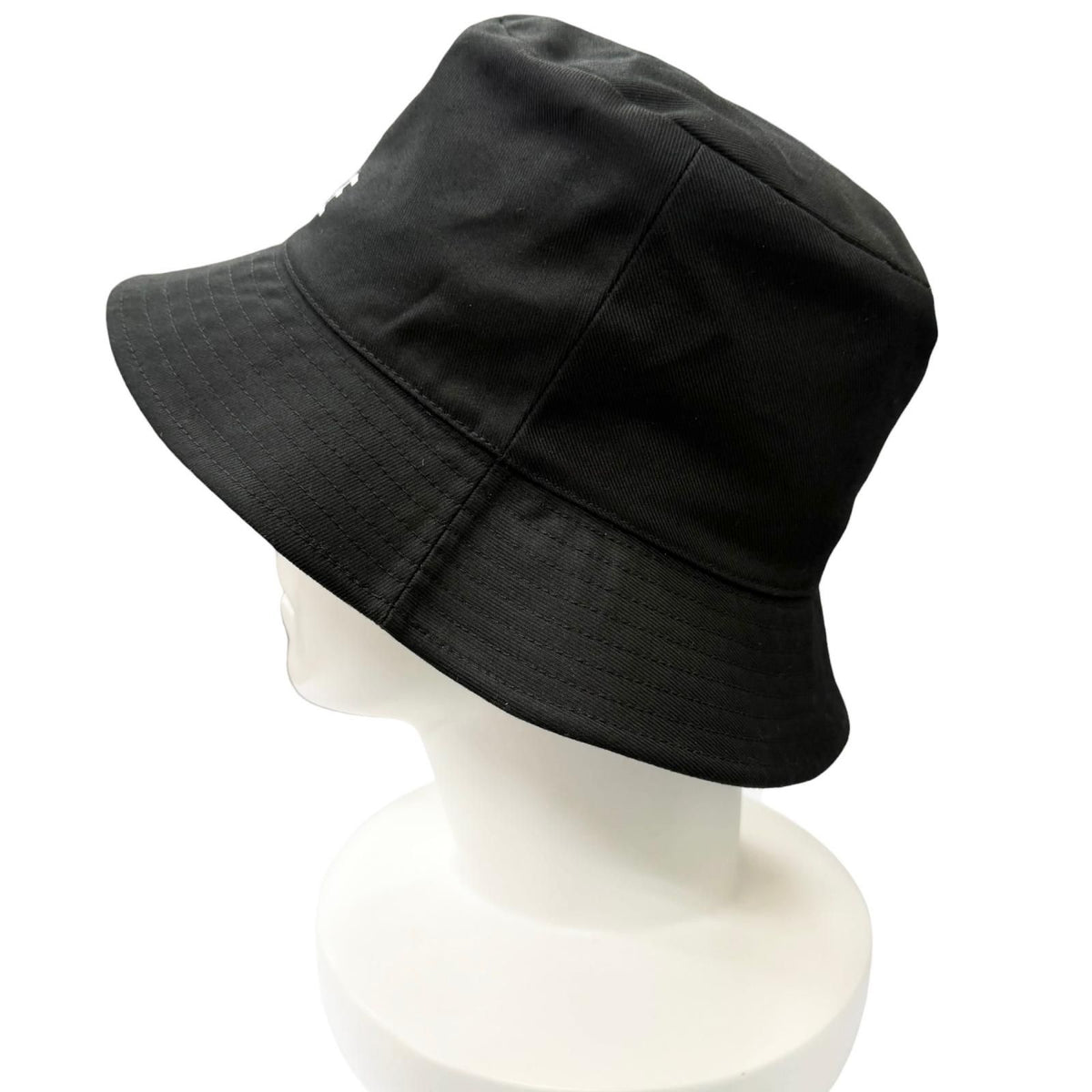 Celine Logo Print Cotton Gabardine Bucket Hat Black — view 3