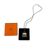 Hermes Monpetit Kelly PM Mon Petit Gold Leather Necklace Black — view 2