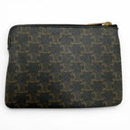 Celine Triomphe Canvas Coin Purse Black with Key Ring — view 3