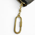 Celine Triomphe Canvas Coin Purse Black with Key Ring — view 8