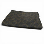 Celine Triomphe Canvas Coin Purse Black with Key Ring — view 5