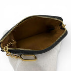 Celine Triomphe Canvas Coin Purse Black with Key Ring — view 4
