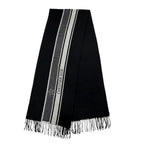 Dior Wool 100% Logo Scarf with Fringe Black Gray — view 3