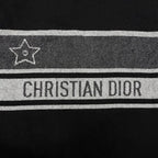 Dior Wool 100% Logo Scarf with Fringe Black Gray — view 5