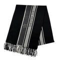 Dior Wool 100% Logo Scarf with Fringe Black Gray