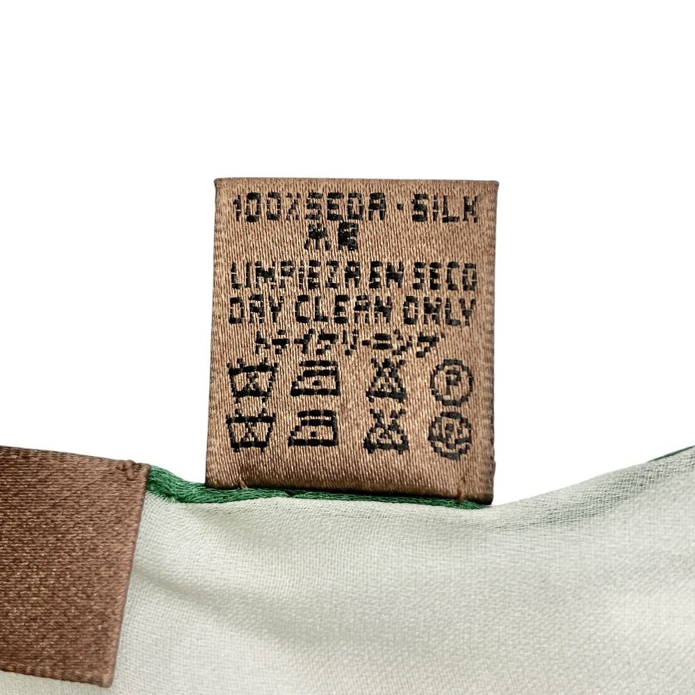 Loewe Vintage Anagram All Over Print Silk Scarf Bandana White Green — view 6