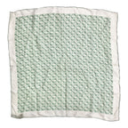 Loewe Vintage Anagram All Over Print Silk Scarf Bandana White Green