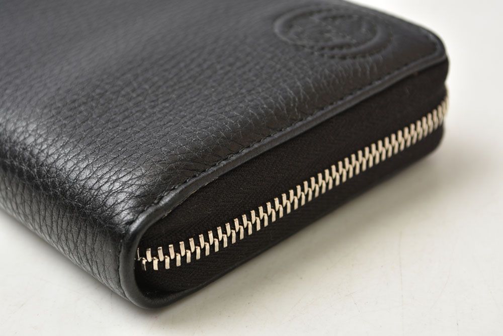 Gucci Wallet Soho Zip Around Leather Black Silver — view 6