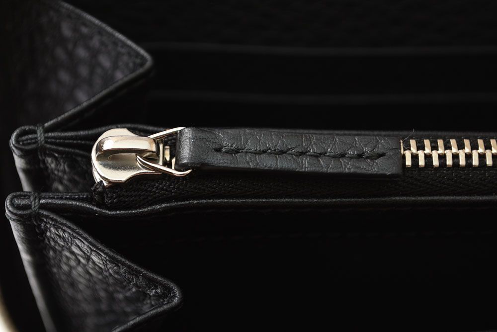 Gucci Wallet Soho Zip Around Leather Black Silver — view 7