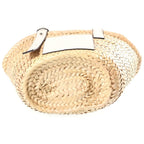 Loewe Anagram Small Basket Bag Handbag Beige White Leather Raffia — view 4