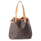 Louis Vuitton Monogram Batignolles Vertical Tote Bag Brown Leather Gold — view 2