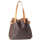 Louis Vuitton Monogram Batignolles Vertical Tote Bag Brown Leather Gold