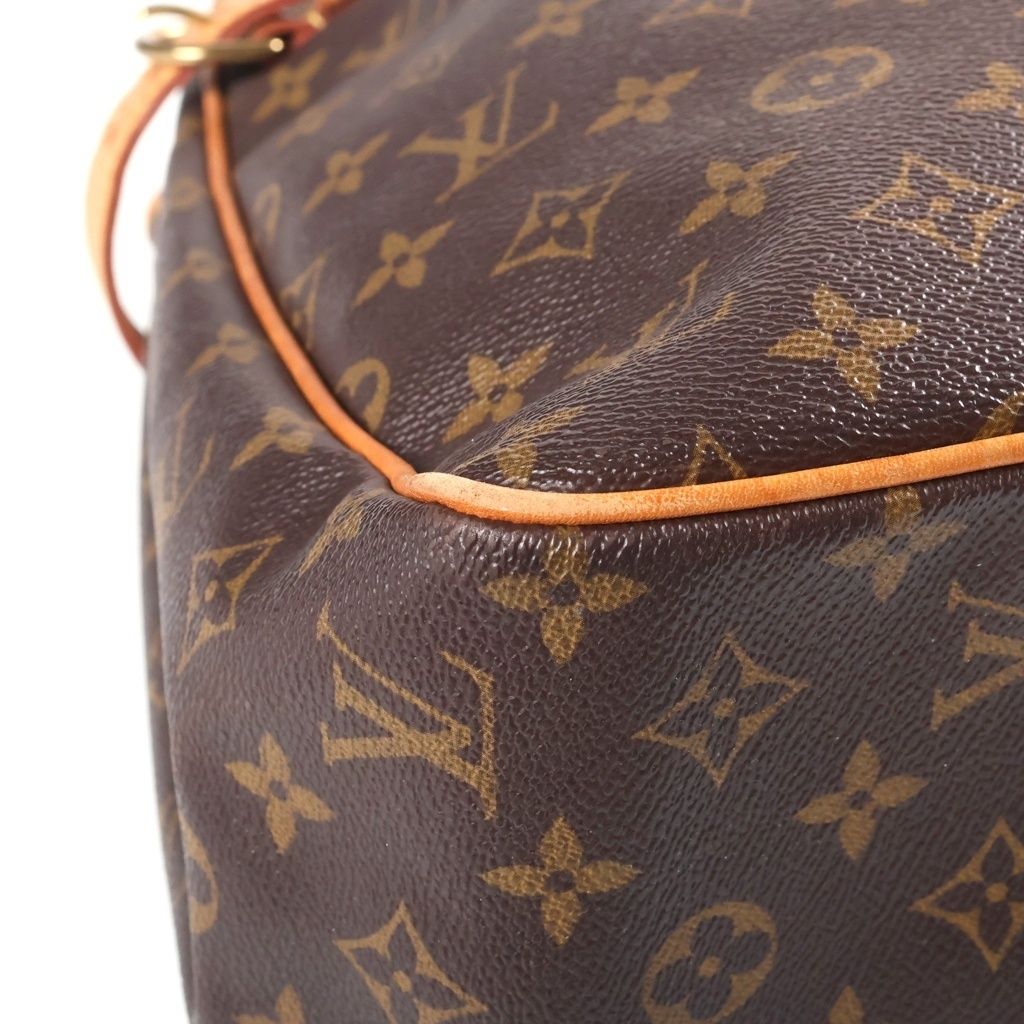 Louis Vuitton Monogram Batignolles Vertical Tote Bag Brown Leather Gold — view 5