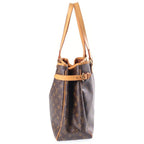 Louis Vuitton Monogram Batignolles Vertical Tote Bag Brown Leather Gold — view 3
