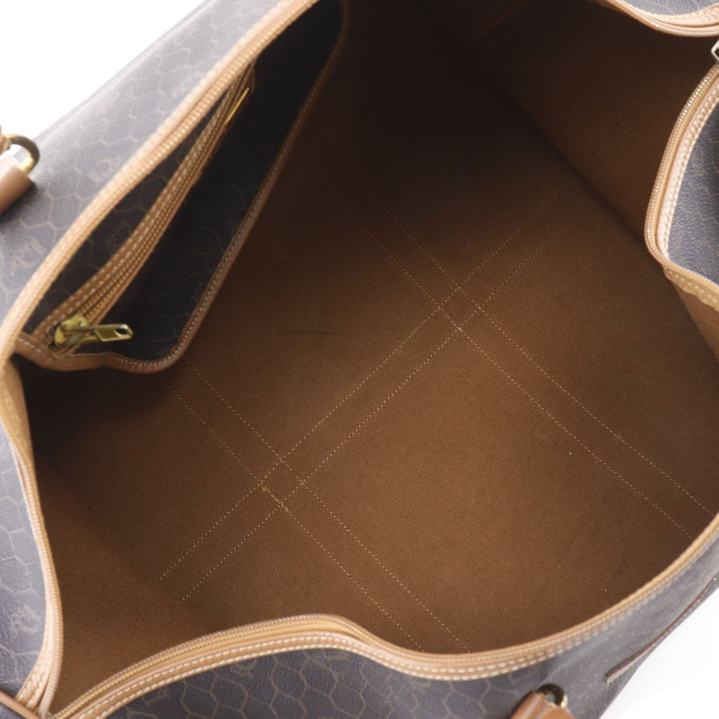Dior Honeycomb Pattern Vintage Brown Boston Bag — view 6