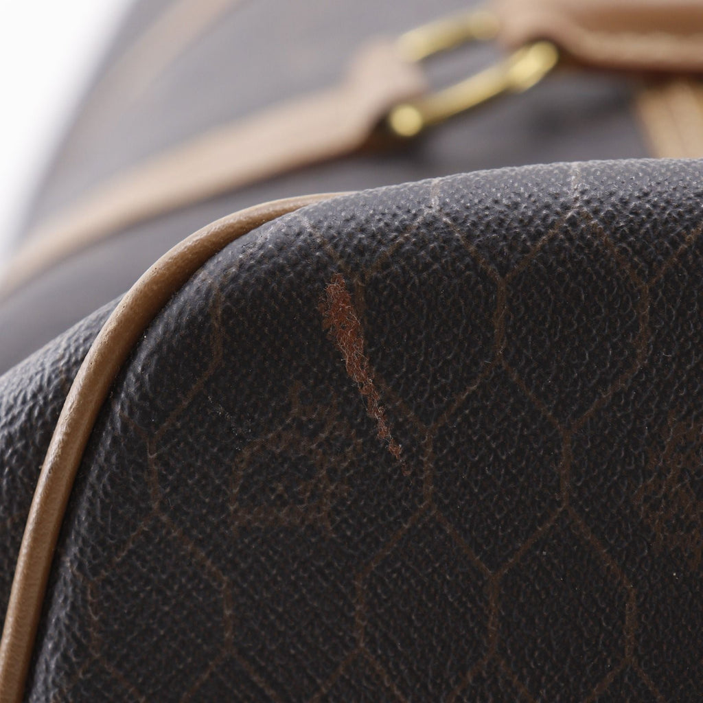 Dior Honeycomb Pattern Vintage Brown Boston Bag — view 8