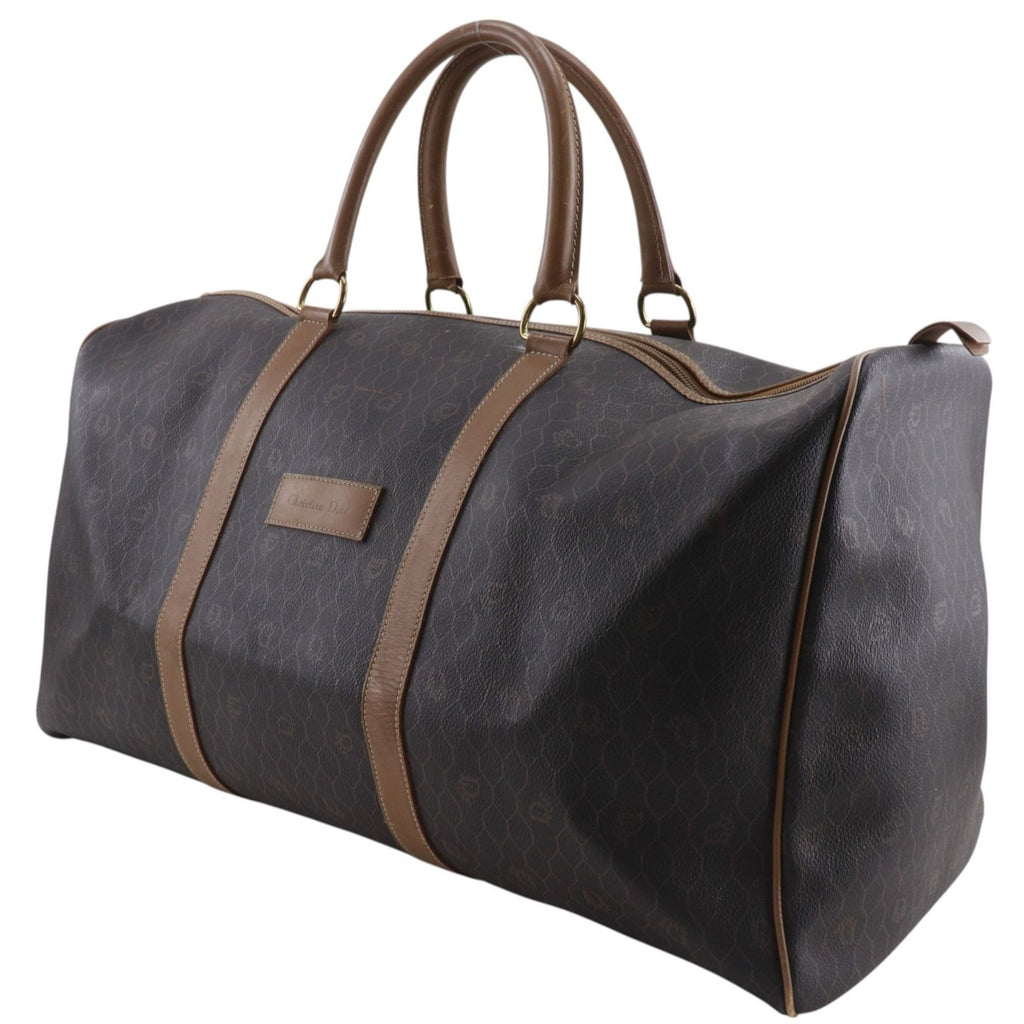 Dior Honeycomb Pattern Vintage Brown Boston Bag — view 2