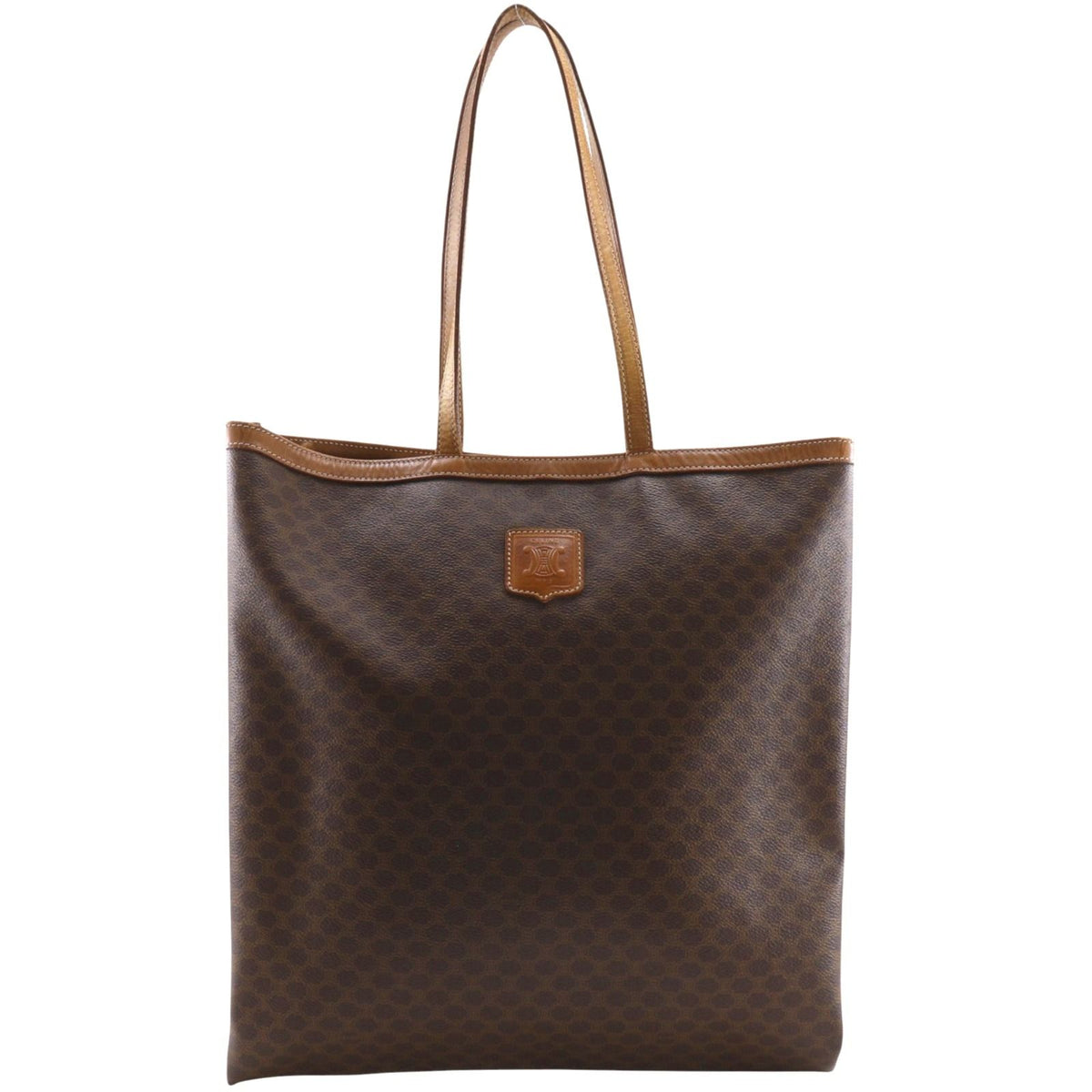 Celine Macadam Vintage Brown Tote Bag
