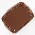 Hermes Picotin Lock 18 PM Taurillon Clemence Gold Brown Silver Handbag — view 7