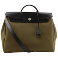 Hermes Herbag Zip MM 2-Way Shoulder Leather Toile Handbag