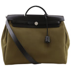 Hermes Herbag Zip MM 2-Way Shoulder Leather Toile Handbag