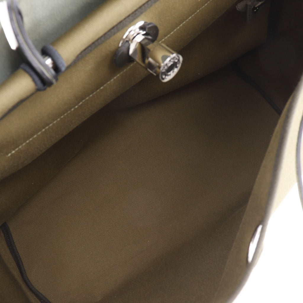 Hermes Herbag Zip MM 2-Way Shoulder Leather Toile Handbag — view 6
