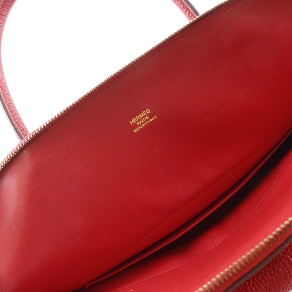 Hermes Bolide 35 2-Way Shoulder Taurillon Clemence Red P Handbag — view 8